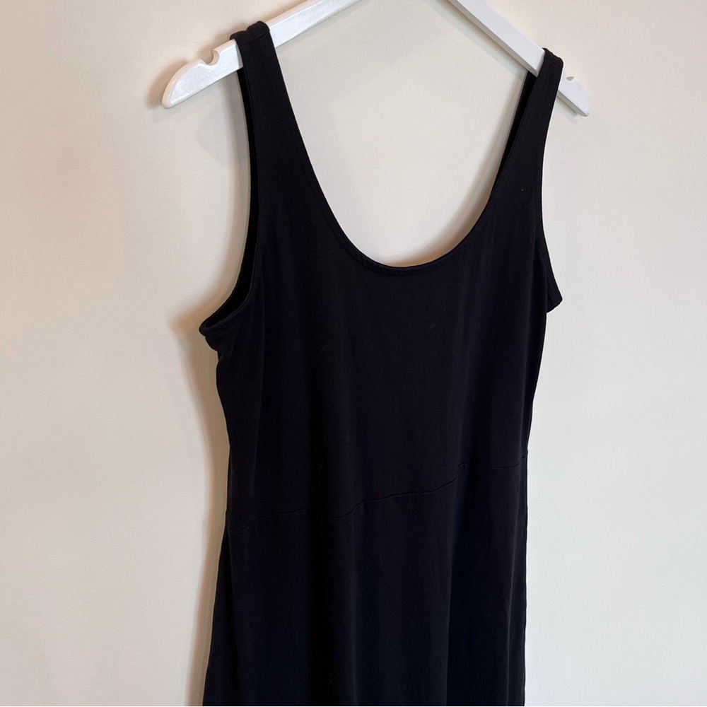 Gap Maxi Dress Large Tall Womens Solid Black Sleeveless - Picture 2 of 6